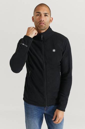 Áhkká Fleecetröja Basic Fleece M Svart