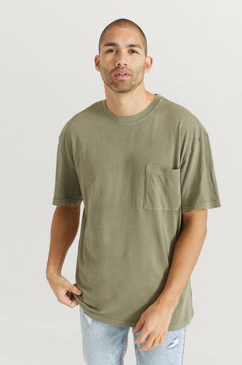 William Baxter T-Shirt Loose Washed Tee Grön