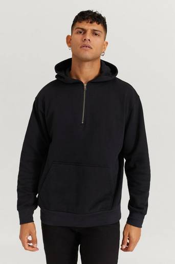 William Baxter Hoodie 1/2 Zip Hoodie Svart