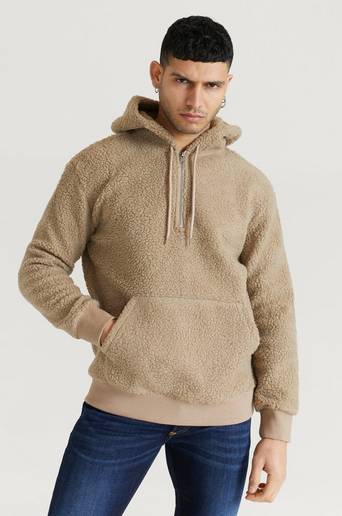 Studio Total Hoodie 1/2 Zip Chunky Teddy Brun