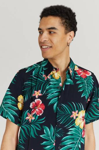 Studio Total Skjorta Printed Short Sleeve Shirt Blå