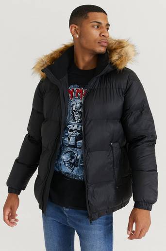 William Baxter Jacka Puffer Pile Jacket Svart