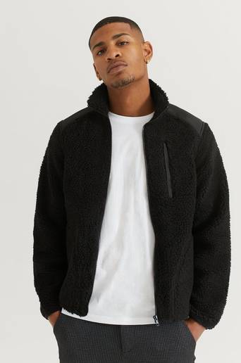 Studio Total Tröja Contrast Pile Jacket Svart