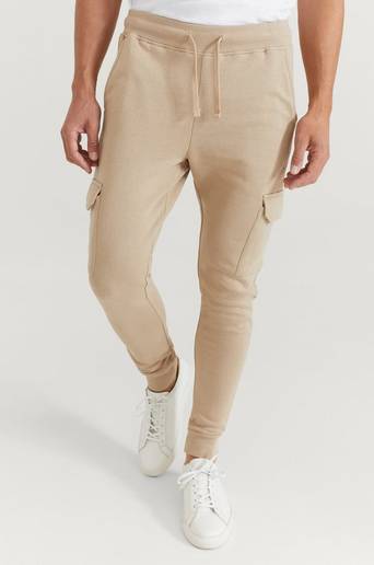 William Baxter Joggers Skinny Cargo Sweatpants Beige