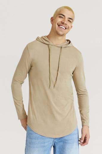 William Baxter T-Shirt Slim Hooded LS Tee Brun