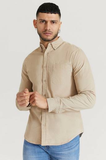 Studio Total Skjorta Melker Baby Cord Shirt Beige