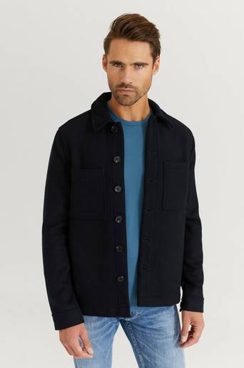 Studio Total Overshirt Wool Overshirt With Pockets Blå