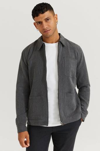 William Baxter Overshirt Everyday Zip Overshirt Grå