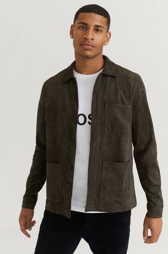 Studio Total Overshirt Favourite Fake Suede Overshirt Grön