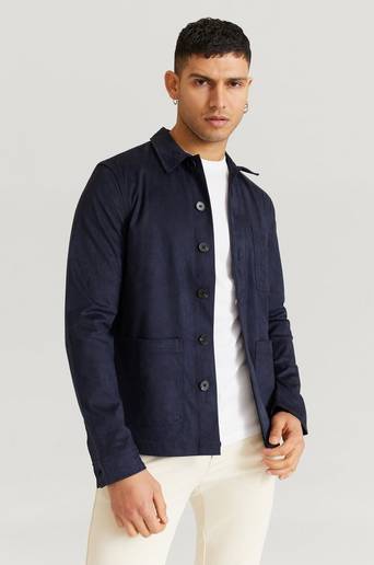 Studio Total Overshirt Favourite Fake Suede Overshirt Blå