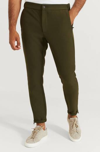 Studio Total Byxor Slim Zip Pants Grön