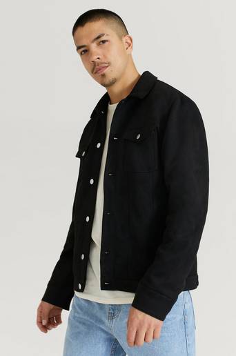 Studio Total Jacka Fake Suede Trucker Jacket Svart