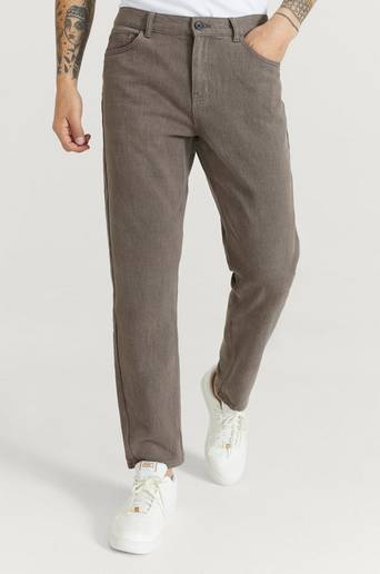 Studio Total Byxor Regular Tapered Twill Brun