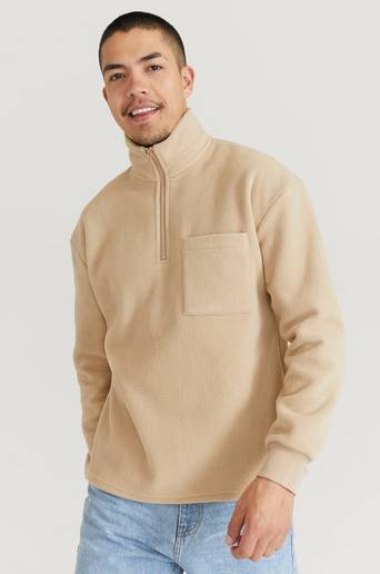 Studio Total Tröja Half Zip Fleece Beige