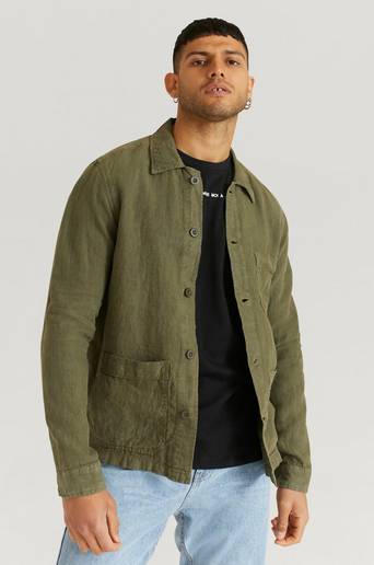 Studio Total Overshirt Linen Overshirt Grön