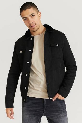 Studio Total Jacka Trucker Jacket Fake Suede Fur Svart