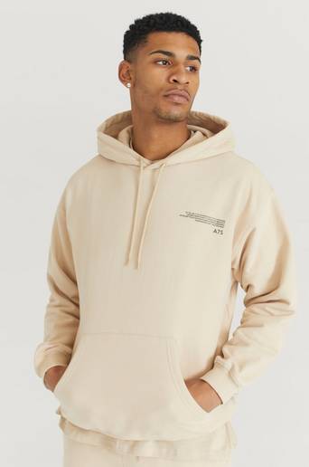 A7S Hood Small Text Print Beige