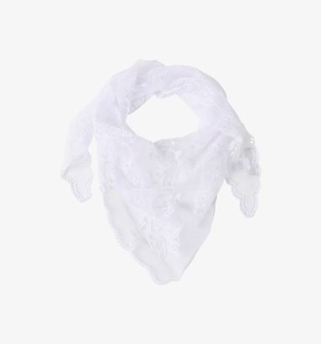 Let og transparent hvidt tørklæde i blødt materiale.