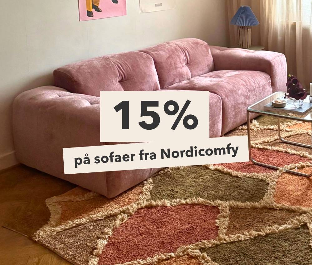 15% rabat på alle sofaer fra Nordicomfy