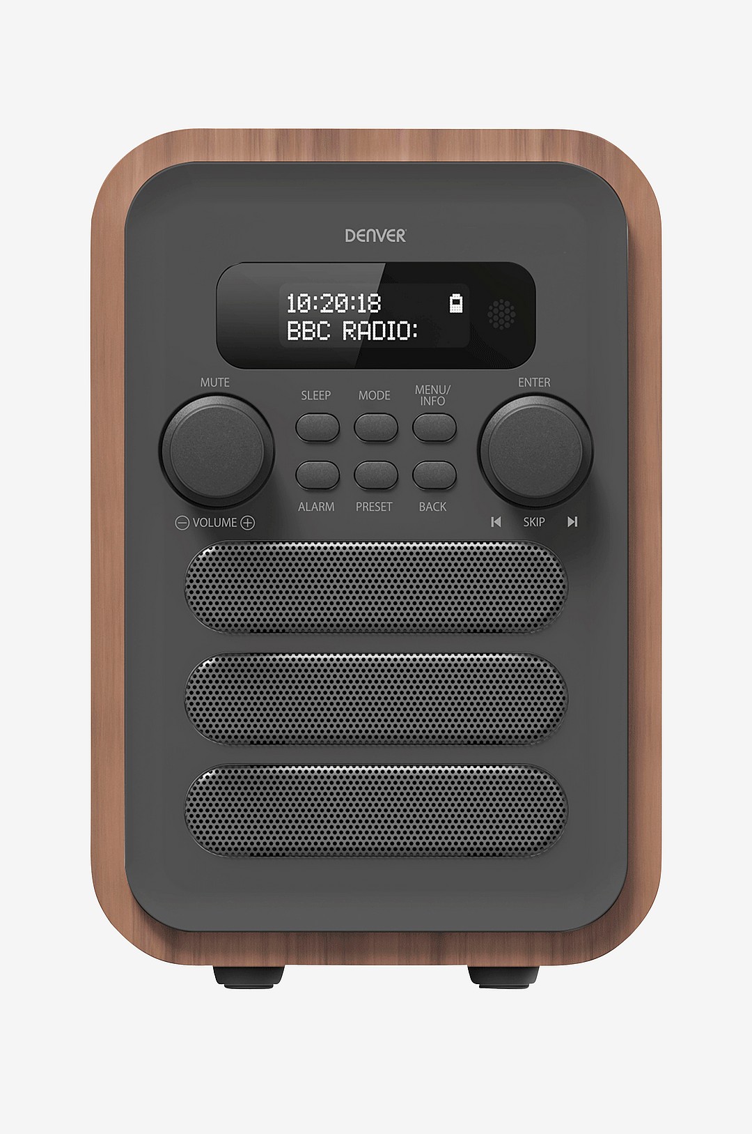 Denver - FM/DAB+ Radio Bluetooth Trä/grå
