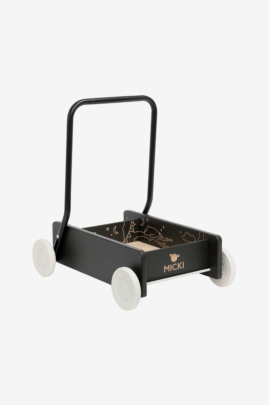 Micki - Lära-gå-vagn premium – svart