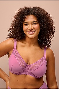 Ellos Plus collection - Bygel-bh med spetskantade kupor - Rosa