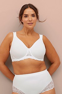Ellos Plus collection - Bygel-bh med Spetsdetalj - Vit