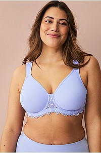 Ellos Plus collection - Bygel-bh med Spetsdetalj - Blå