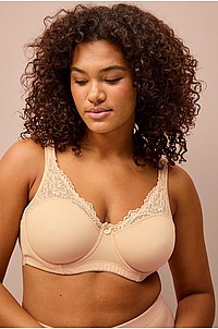 Ellos Plus collection - Bygel-bh Cecilia Minimizer med spetsdetaljer - Natur