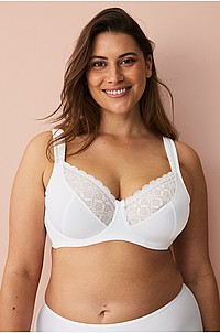Ellos Plus collection - Bygel-bh med meshfodrade kupor - Vit