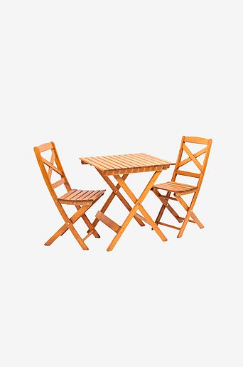 Sett med sammenleggbart bord og 2 stoler hvit Sunrise