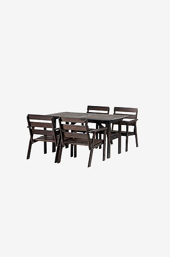 Spisegruppe utendørs bord og 4 stoler Honey