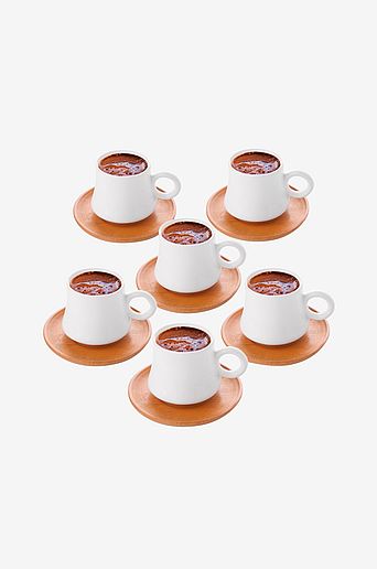 Set med kaffekoppar (12 delar) - Porter