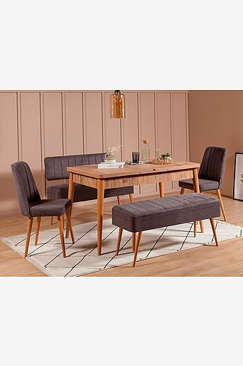 Sett med bord og stoler (5 deler) – Mina