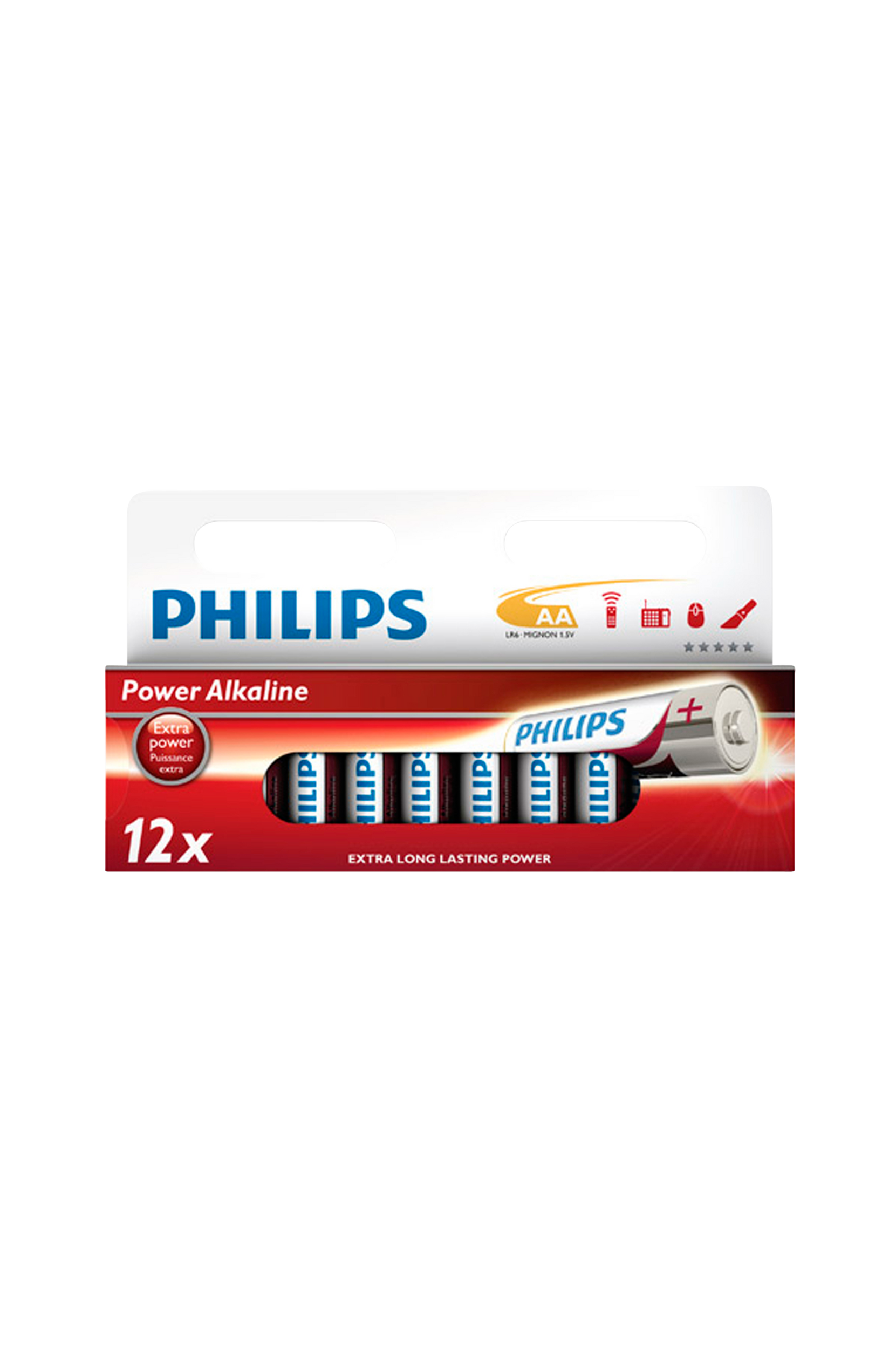 Power Alkaline AA LR06, 12/pakk., Philips