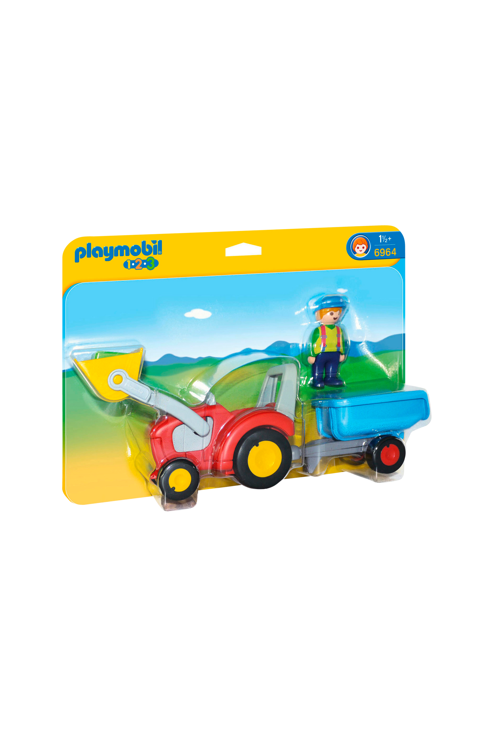 Playmobil - 1.2.3, Traktor Med Släp