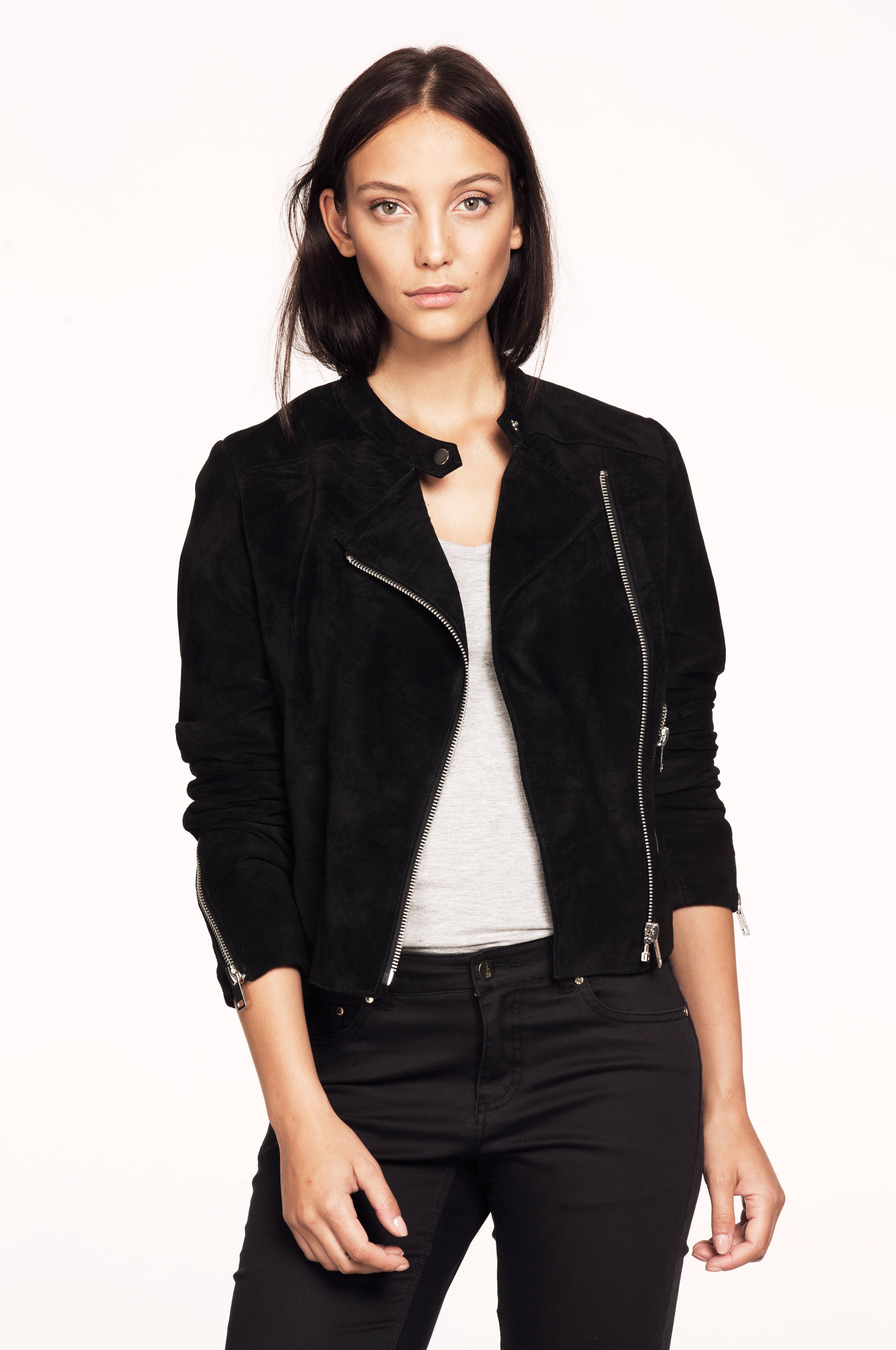 Ellos Collection Biker-Takki Mokkaa - Musta - Nahkatakit - Ellos.fi