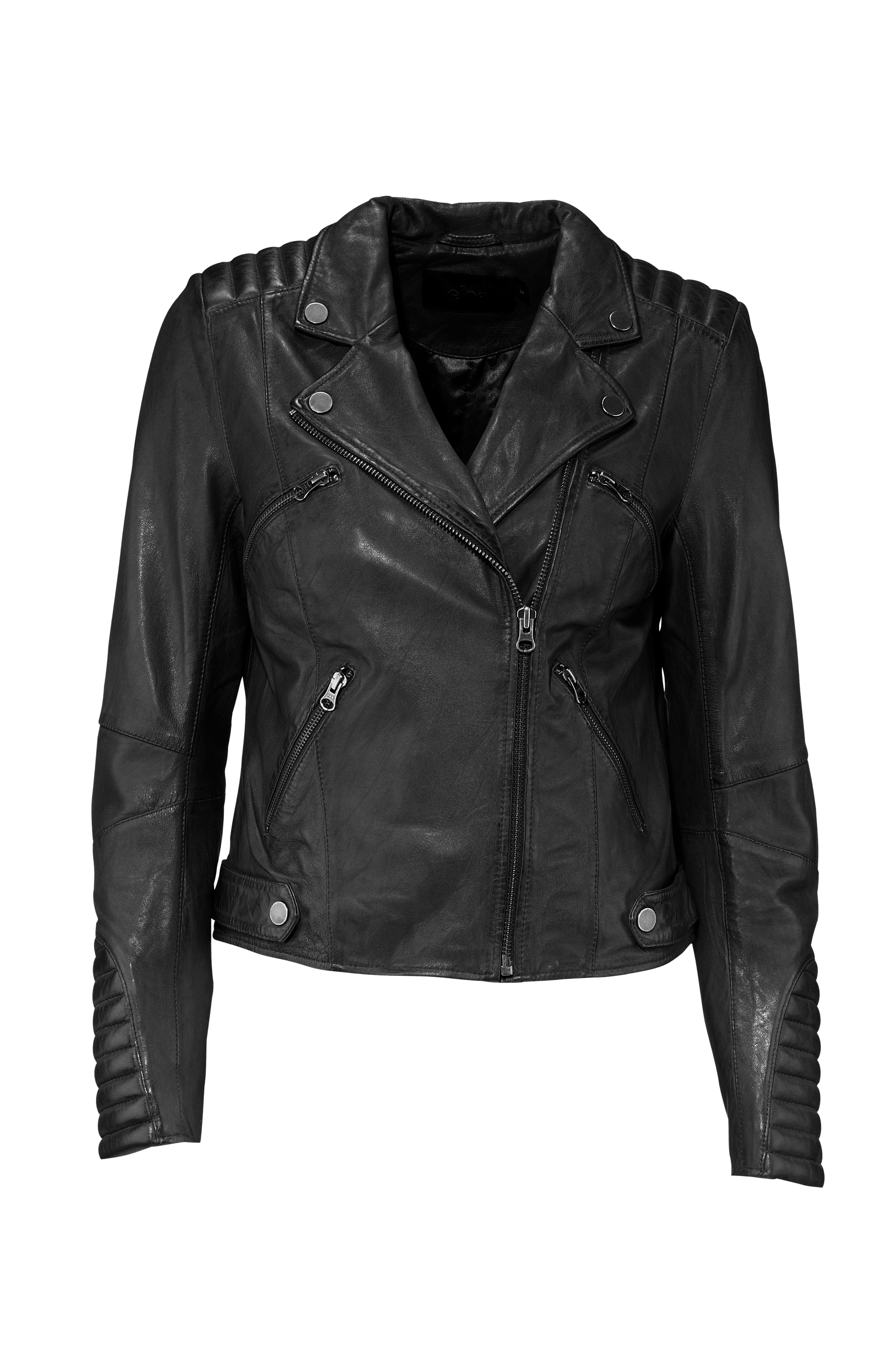 Ellos Collection Biker-Takki Nahkaa - Musta - Lyhyet Takit | Ellos