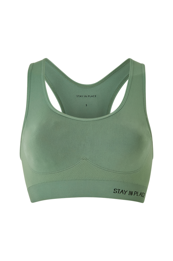Stay in place - Sports-bh Rib Seamless Bra - Grøn - 36