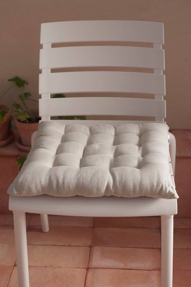 Sittepute Candice i vasket lin 40x40x5 cm