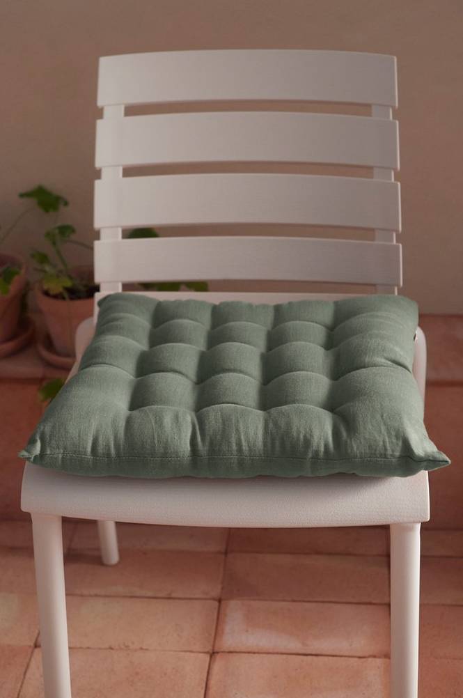 Sittepute Candice i vasket lin 40x40x5 cm