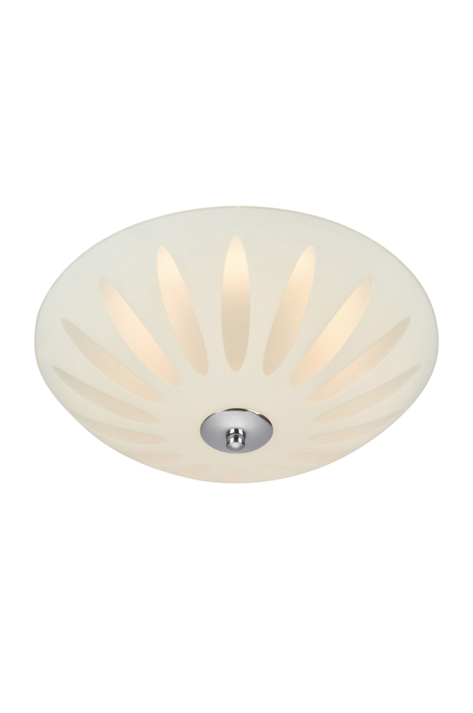 Petal plafondi LED 43 cm, valkoinen/krominvärinen