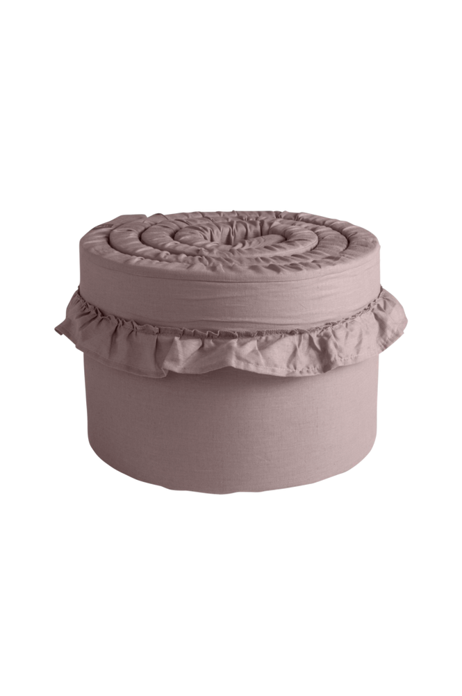 Spjälskydd Spjälsäng Tjockt Volang Dusty Pink