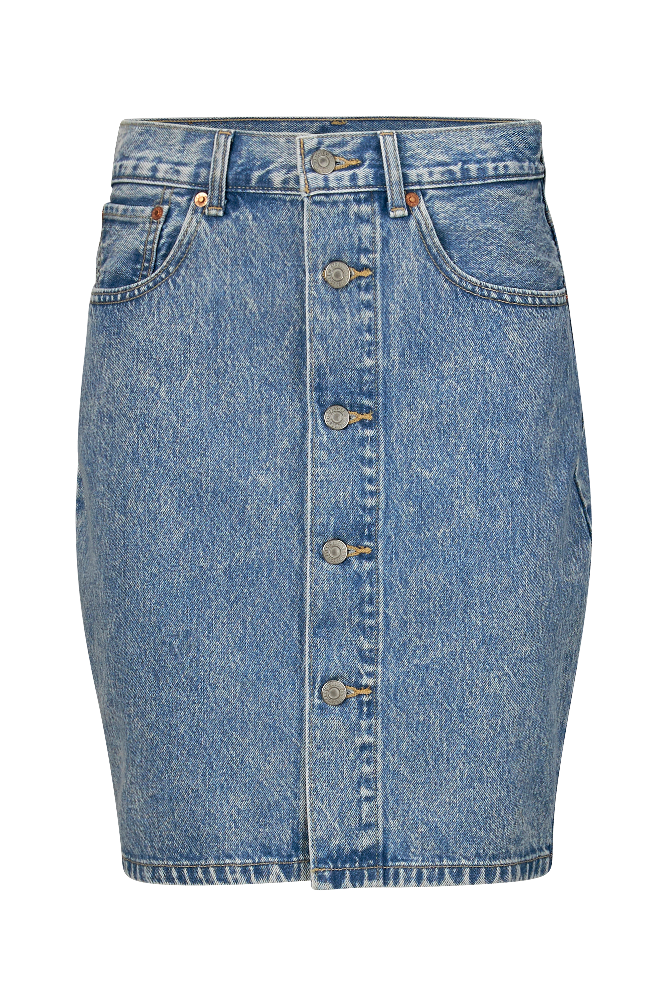 Levis button store thru mom skirt