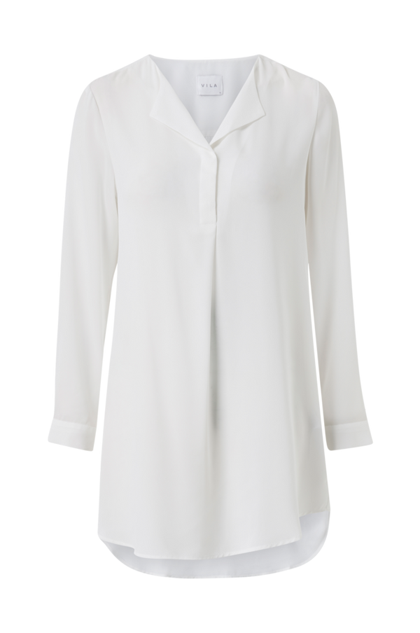 Faktisk Bibliografi så Vila - Lang skjorte viLucy Button L/S Tunic - Hvid - 42 - Tunika - Tøj til  kvinder (29013509)