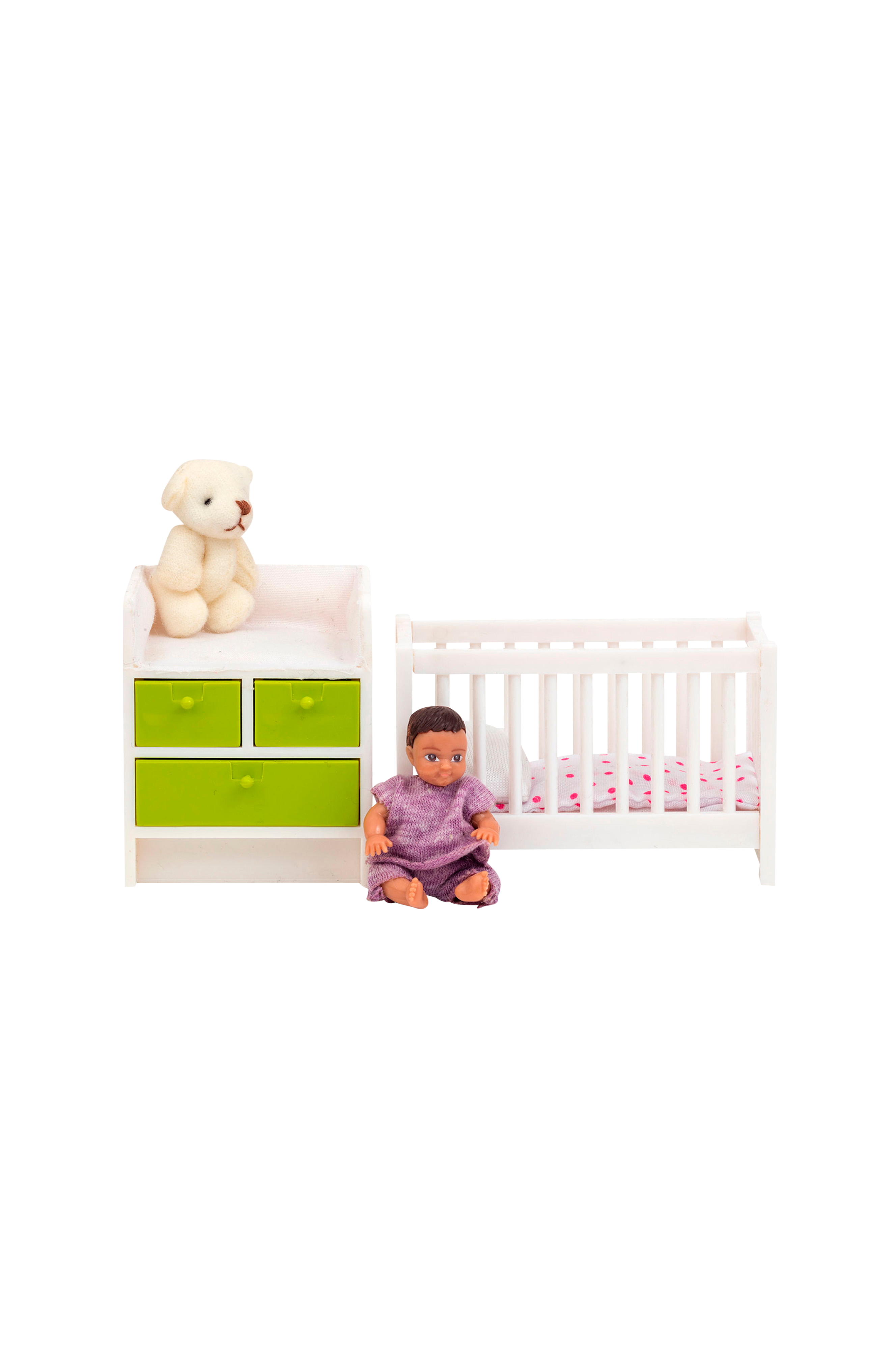 Lundby Spjälsäng + Skötbord Dockskåp Ellos.se