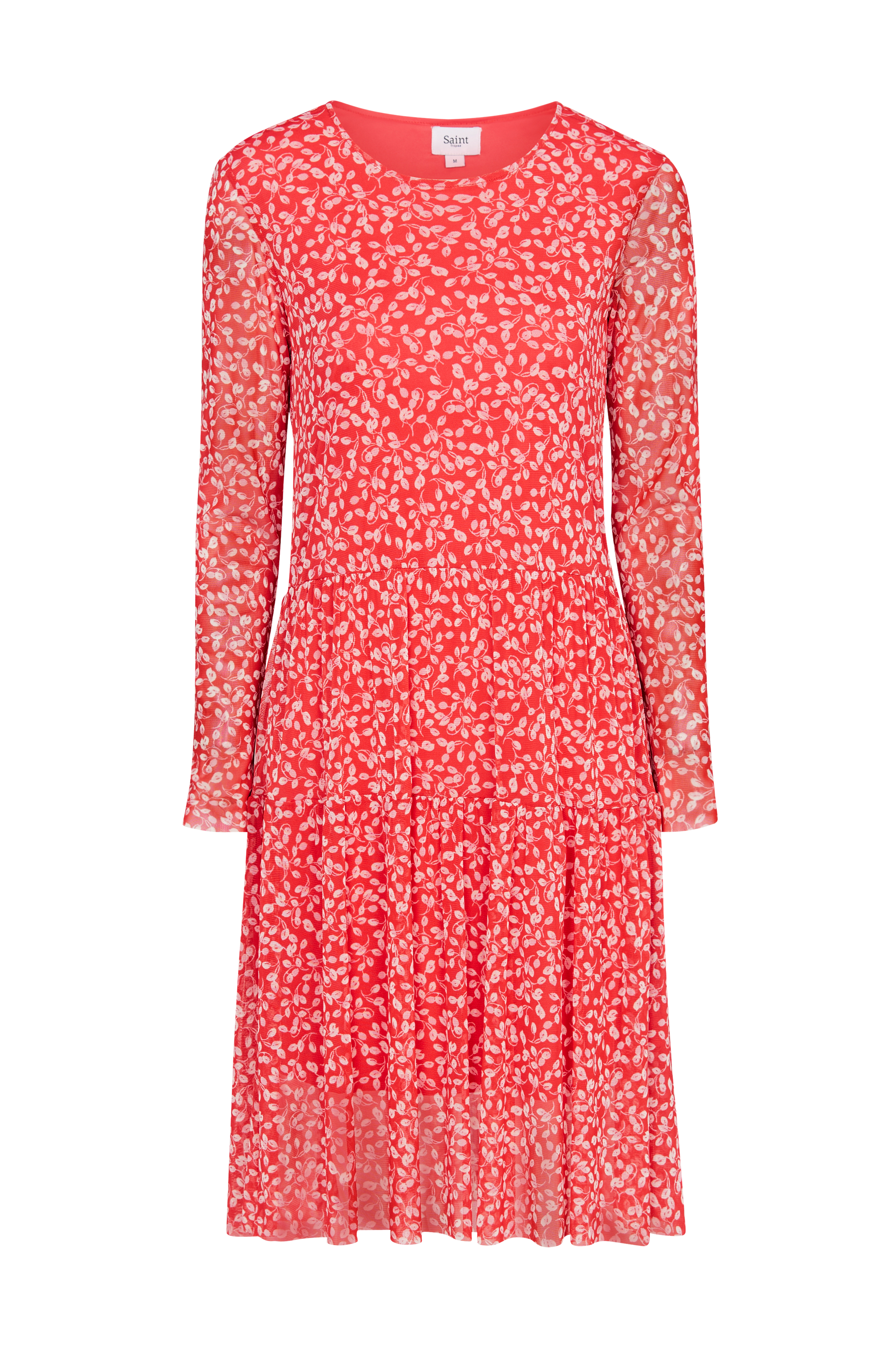 Saint Tropez Kjole Leaf Dress Mesh - Rød kjoler | Ellos.dk