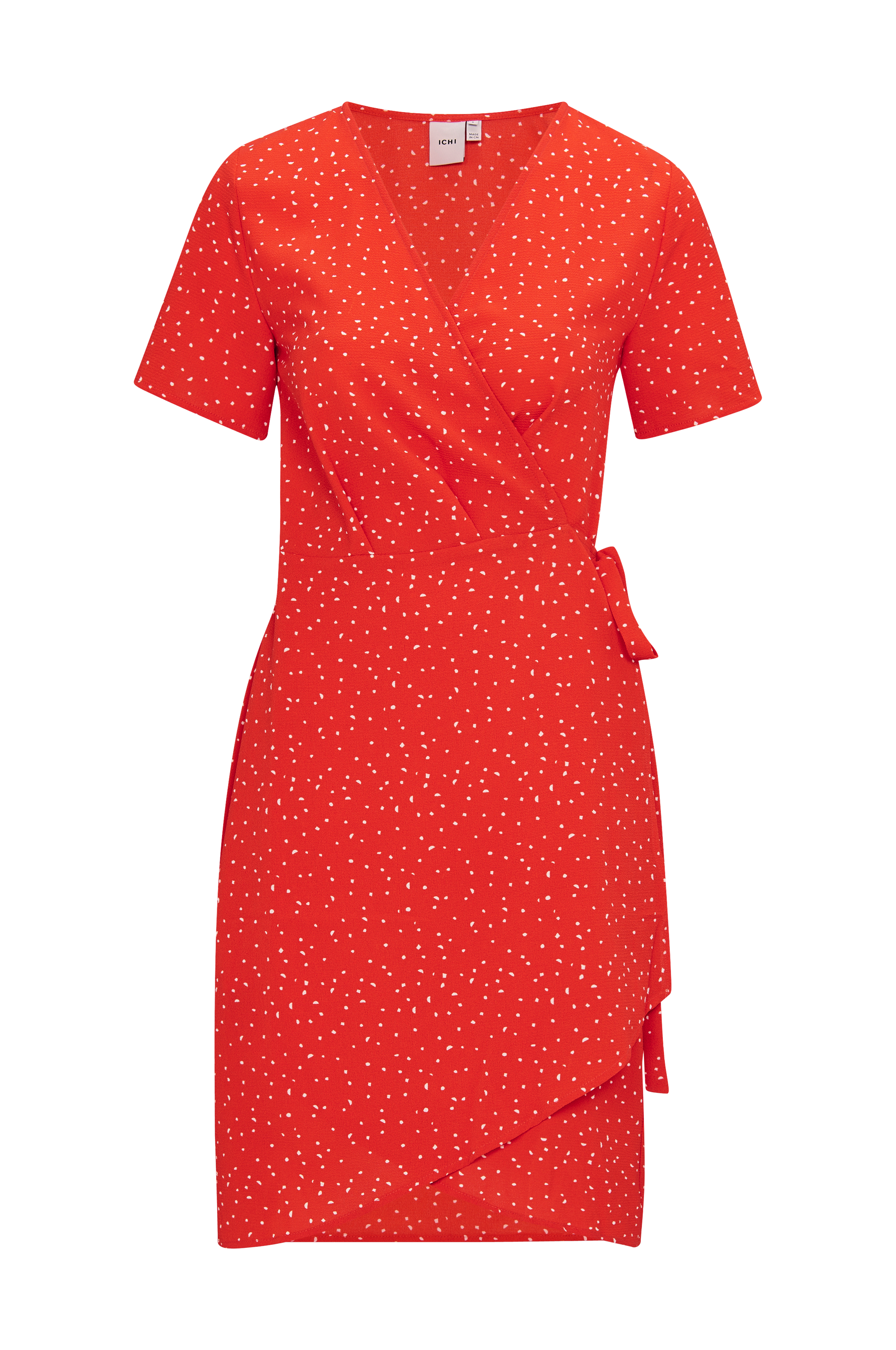 repertoire Montgomery umoral ICHI Slå om-kjole Bright Dress - Rød - Korte kjoler | Ellos.dk