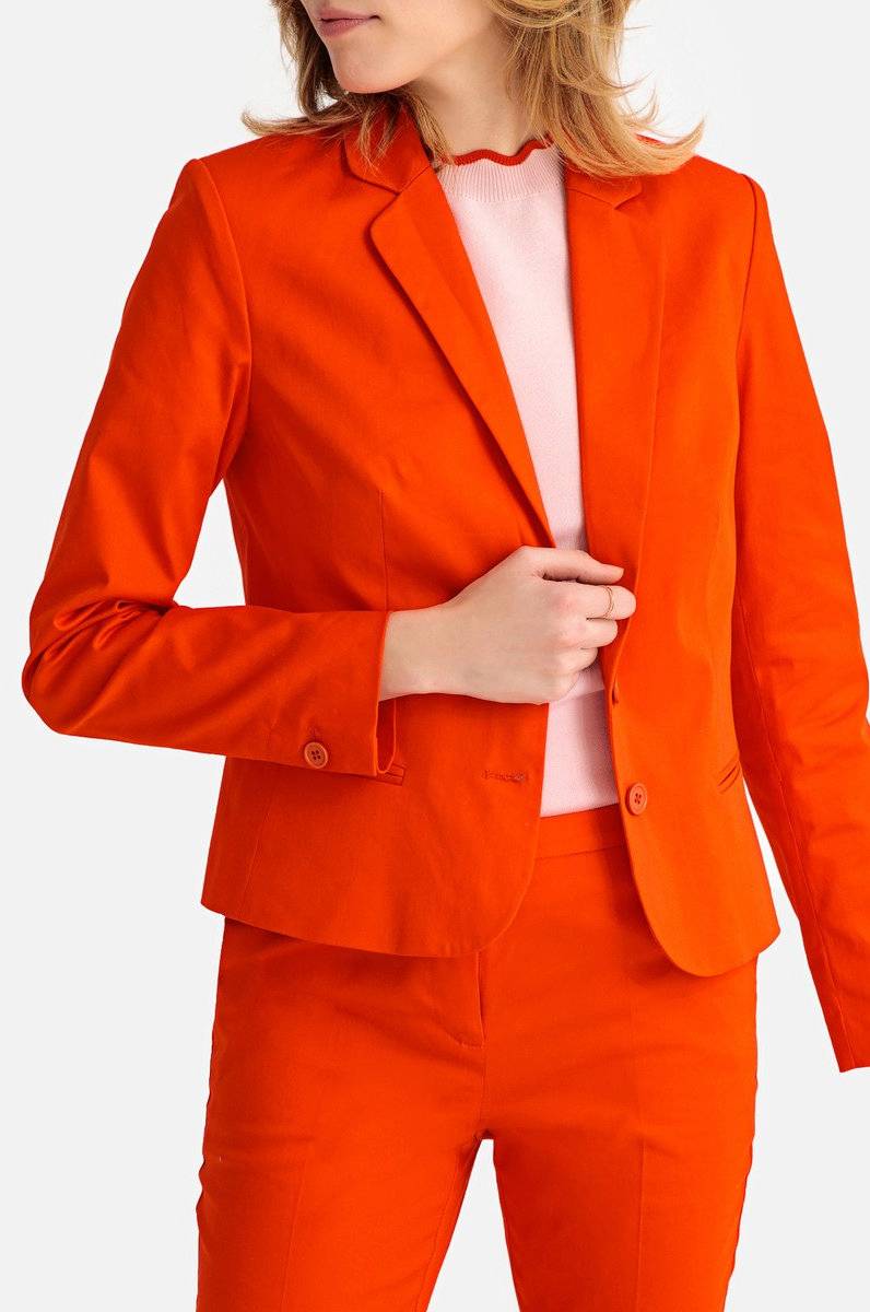 La Redoute Collections Kort, figursyet blazer Orange Elegante blazere -