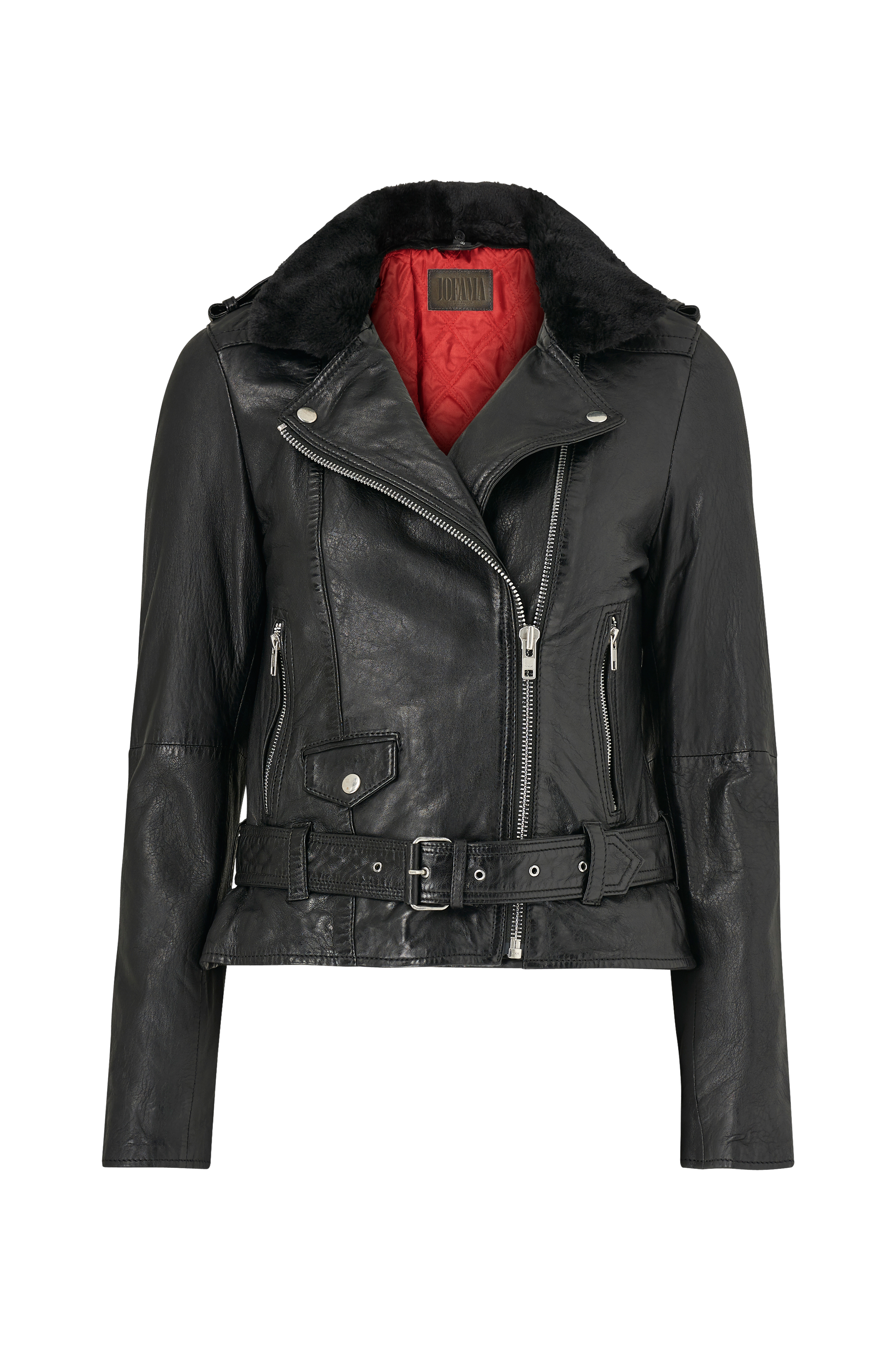 Jofama Nahkatakki Patty Jacket - Musta - Lyhyet Takit - Ellos.fi